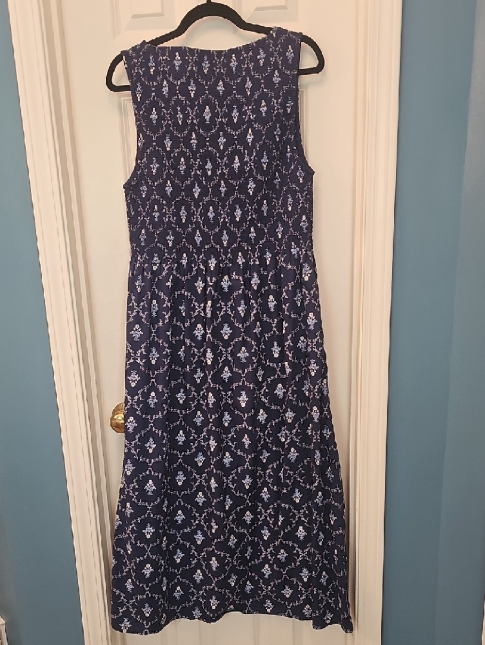 Hill House Navy and White Sleeveless Maxi Dress - Picture 4 of 5